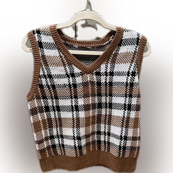 Plaid Sweater Vest - Picture 1 of 2